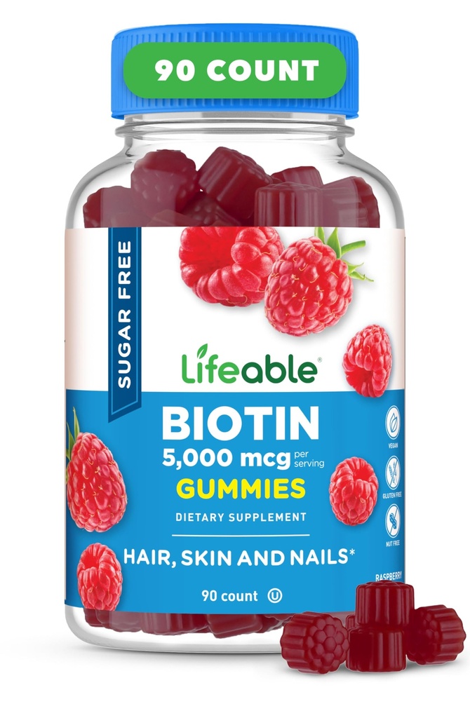 Ζωηρή ζάχαρη δωρεάν Biotin Gummies 