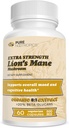 Pure Nootropics - Βιολογικός Λέοντας Μάνε 8:1 Mushroom 500 mg 