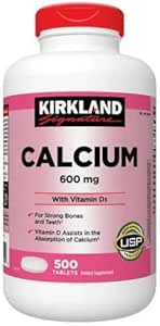 ikj Calcium 600 mg with Vitamin D3 Dietary Supplement 500 Tablets