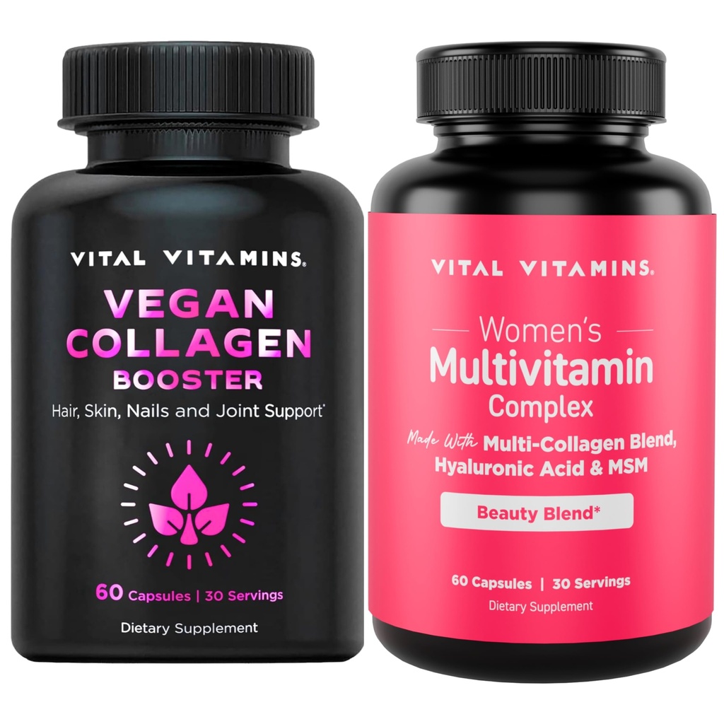 Vital Vitamins Vegan Collagen Booster + Women's Multivitamin Complex