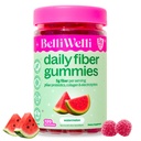 Belli Welli Fiber 4-in-1 Fiber Gummies Supplement with Added Probiotics, Collagen and Electrolytes for Regularity and Bloat Relief, Watermelon, 120 Count