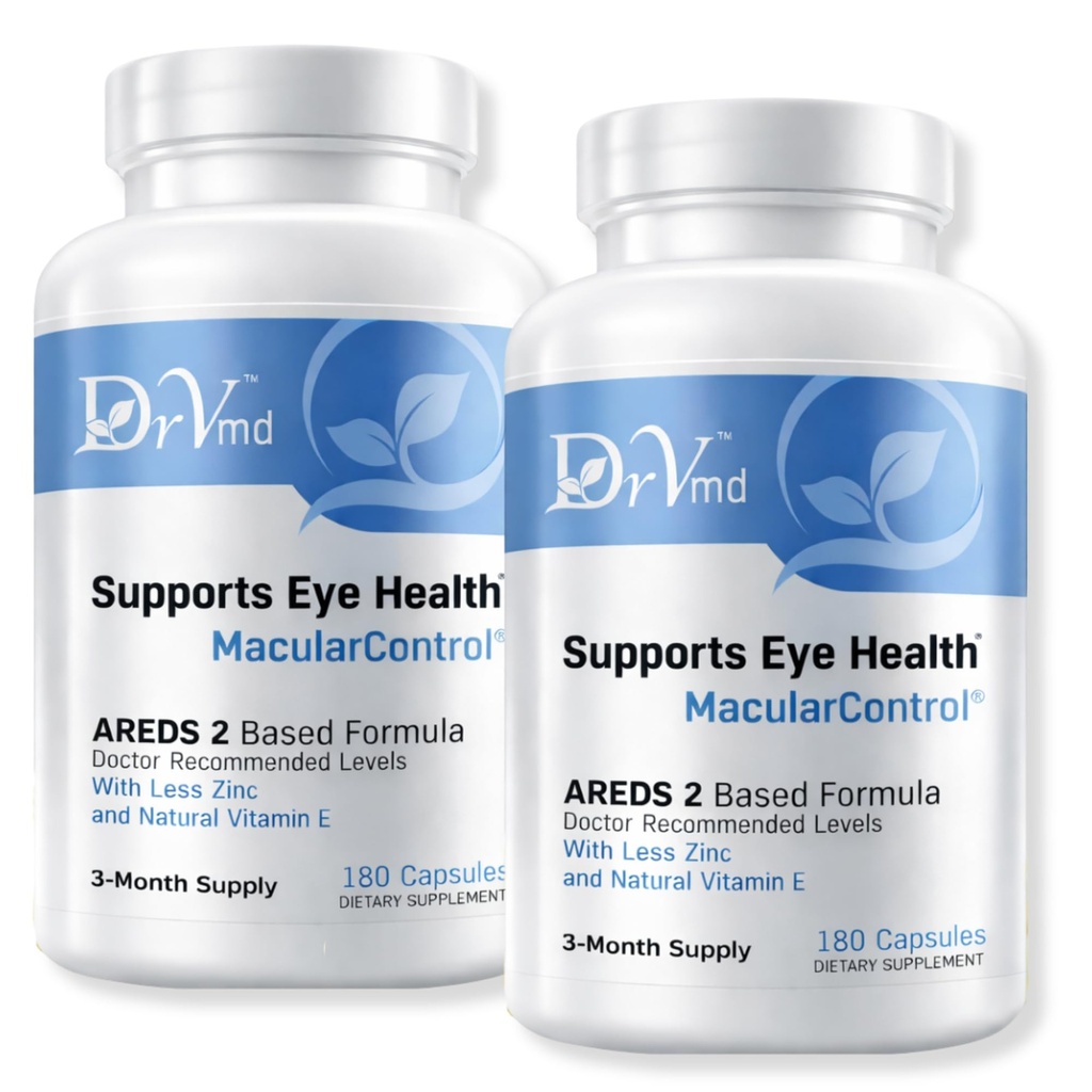 Macular Control AREDS 2 Eye Vitamins + Lutein 10mg + Zeaxanthin 2 mg, 25mg ψευδάργυρος, βιταμίνη C & Natural E – Doctor Formulated Eye Supplement (360 κάψουλες) 6 μήνες προσφοράς