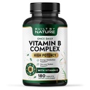Built by Nature Vitamin B Complex – Super B Complex Vitamins for Women & Men – Energy, Stress & Immune Support – High Potency B Vitamins Complex with B12 – 180 Tablets
