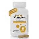 B-100 Complex Vitamins – High Potency B-Complex with B1 B2 B3 B6 B12, Biotin & Folate – Energy Metabolism & Nervous System Support – 50 Tablets