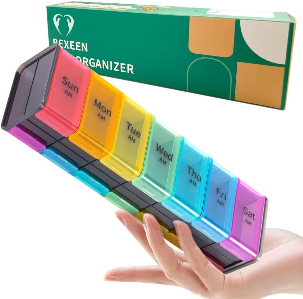 Extra Large Pill Organizer- XXL Pill Box 7 Day - Weekly Pill Organizer with AM PM Large Compartments Big Pill Case for Supplements Jumbo Pill Holder for Vitamins Τεράστια Ιατρική Organizer 2 φορές την ημέρα