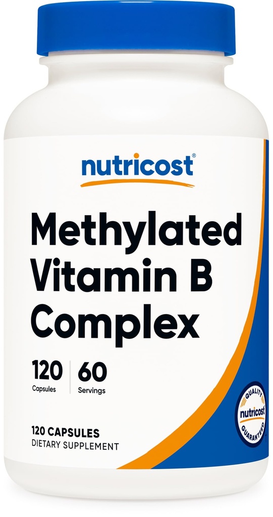 Nutricost μεθυλιωμένο σύμπλοκο βιταμίνης Β 120 κάψουλες - (60 σέρβις) Χωρίς γλουτένη