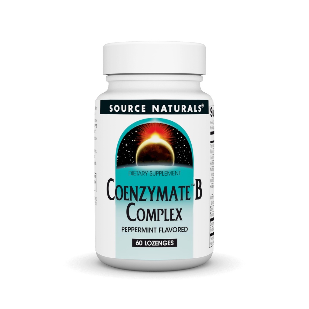 Source Naturals Coenzymate B Complex, Peppermint Flavor that Melts in Mouth - B Vitamins - 60 Lozenges