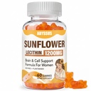 ABYSSUS Sunflower Lecithin Gummies 1200mg with Phosphatidyl Choline, Women’s Daily Supplement for Brain, Liver & Cell Health – Sugar Free, Soy Free, Non-GMO – 60 Count