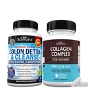 BioSchwartz 15 Ημέρα καθαρισμού για Colon και Gut Health Plus Υδρολυμένες κάψουλες κολλαγόνου Peptide (45 Ημέρα προσφοράς)