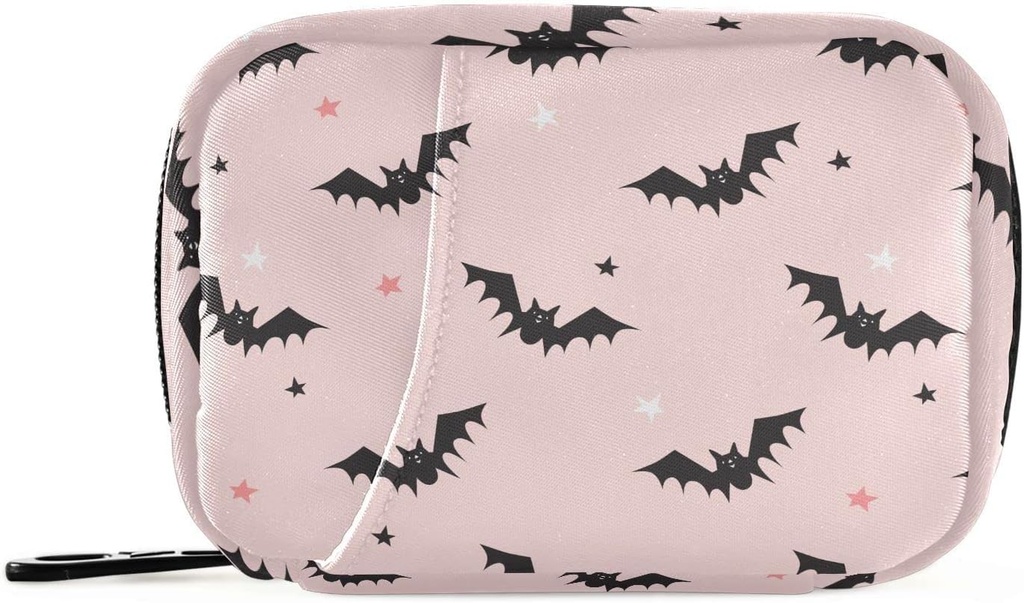 Απόκριες νυχτερίδες Pink Pill Box 7 Day Pill Υπόθεση Travel Pill τσάντα οργανωτή χάπι με Zipper φορητό εβδομαδιαίο συμπλήρωμα βιταμίνης συσκευασίας