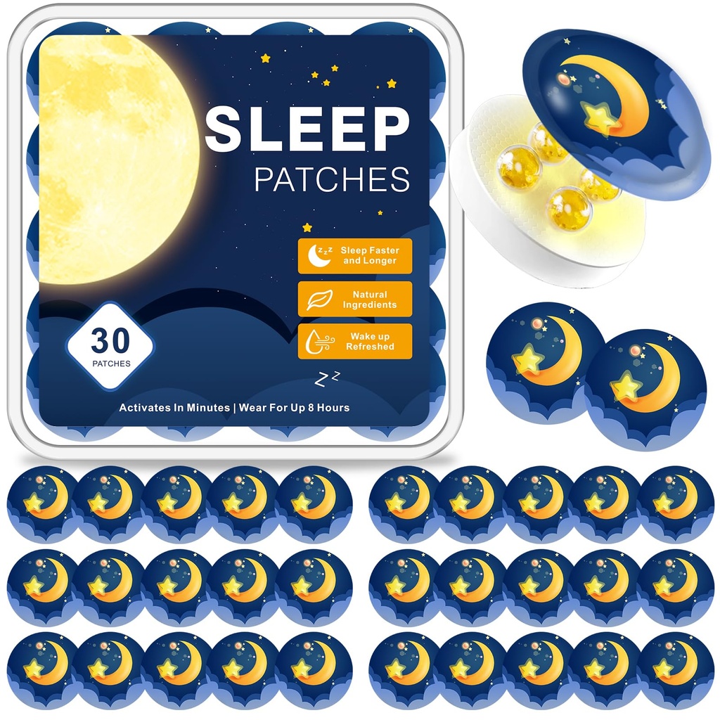 2026 Newly Upgraded Sleep Patches for Kids & Adults - Squeeze to Activate, Melatonin & 5 Natural Ingredients (30 PCS/Box, 120 Nights Supply)