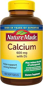 Nature Made Calcium 600 mg Με Βιταμίνη D Liquid Softgels 100 ea (πακέτο των 2)