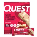 Quest Nutrition White Chocolate Raspberry Protein Bars, 20g Protein, 1g Sugar, 5g Net Carb, High Fiber, Gluten Free, Keto Friendly, 4 Count