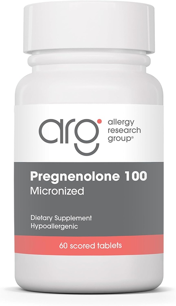 Ομάδα Έρευνας Αλλεργίας Pregnenolone 100mg - Συμπληρώματα Προγεστερόνης για γυναίκες & άνδρες, ορμονών & Στρες Υποστήριξη με φυσικό φυσικό φυσικό φυσικό φυσικό γιαμ, Μικρονωμένο Καθαρό Lipid Matrix, Plant Based - 60 δισκία