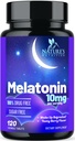 Melatonin Sleep Supplement 10mg - Maximum Strength 100% Drug Free, Non-Habit Forming - Best Sleep Supplements for Adults Restful Sleep - Fast Dissolve Melatonin, Berry Flavored - 120 Chewable Tablets