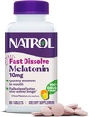 Natrol Fast Dissolve Melatonin 10 mg, Συμπληρώματα μελατονίνης για τον Ξεκούραστο Ύπνο, Υποστήριξη ύπνου για Ενήλικες, 60 Citrus-Flavored Tablets, Μέχρι 60 ημέρες προσφοράς