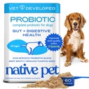 Native Pet Probiotics for Dogs – Dog Probiotic Powder for Gut & Digestive Health, Vet-Formulated 6B CFUs Dog-Specific Probiotic Strains, Supports Stool Quality & Diet Transitions – 60 Scoops