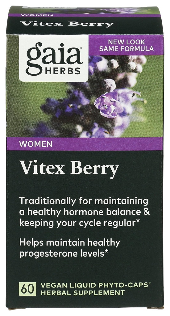 Gaia Herbs Vitex Berry, Chasteberry, Hormone Balance for Women, Vegan Liquid Capsules, 60 Count