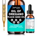 Oil of Oregano with Black Seed Oil, Premium Grade Oregano Oil Liquid Drops | Organic Oregano Oil 300mg Drops for Immune Digestive & Seasonal Health, Fast Absorption Liquid Oregano Oil for Women & Men