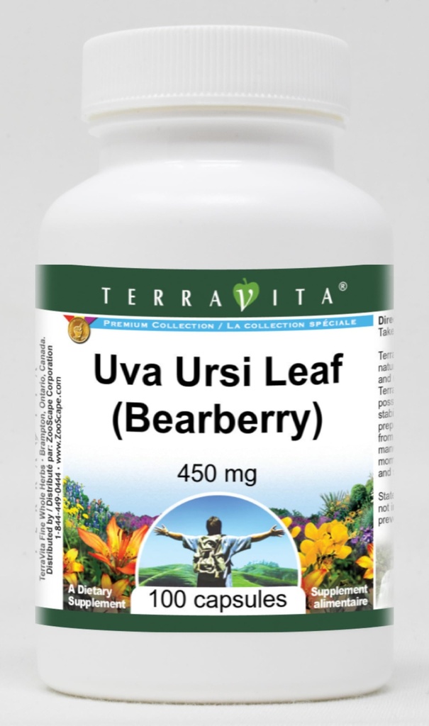 Uva Ursi Leaf (Bearberry) - 450 mg (100 Capsules, ZIN: 511175)