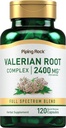 Piping Rock Valerian Root Capsules 2400 mg | 120 Count | Extract Supplement | Herbal Blend | Non-GMO, Gluten Free