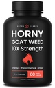 NutraChamps Horny Goat Weed, 1000mg Epimedium Energy Supplement, 10X Δύναμη Ικαρίνη, Ginseng, Tribulus & Maca Χάπια για γυναίκες & άνδρες, Ενισχυμένη Απορρόφηση με Μαύρο Πιπέρι, 60 Vegan Κάψουλες