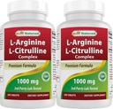 Best Naturals L- Arginine L- Citrulline Complex 1000 mg 250 δισκία (250 Count (Pack of 2))
