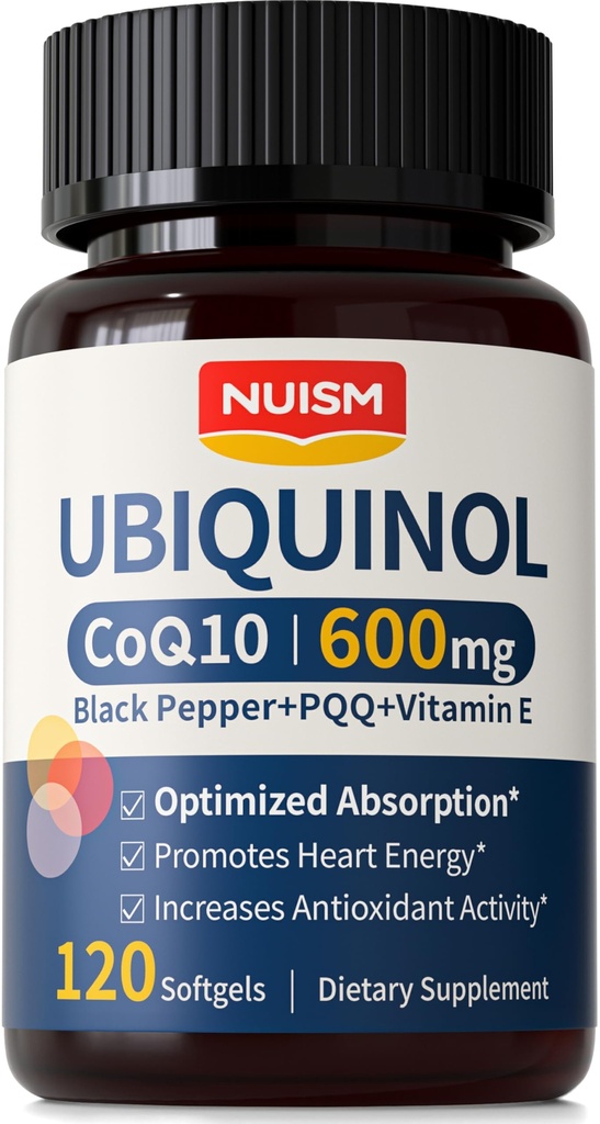 CoQ10 600mg Softgels, Ubiquinol Q10 συμπλήρωμα συνένζυμου,Coq 10 600mg Βιταμίνες Μέγιστη απορρόφηση, Αντιοξειδωτική υποστήριξη για την υγεία της καρδιάς & την ενέργεια