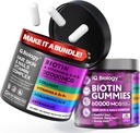 Biotin Hair Growth Bundle - Βιταμίνες βιοτίνης & κάψουλες κερατίνης + Gummies μαλλιών με κολλαγόνο & Astragalus - Δέρμα μαλλιών νύχια Βιταμίνες για γυναίκες & άνδρες 