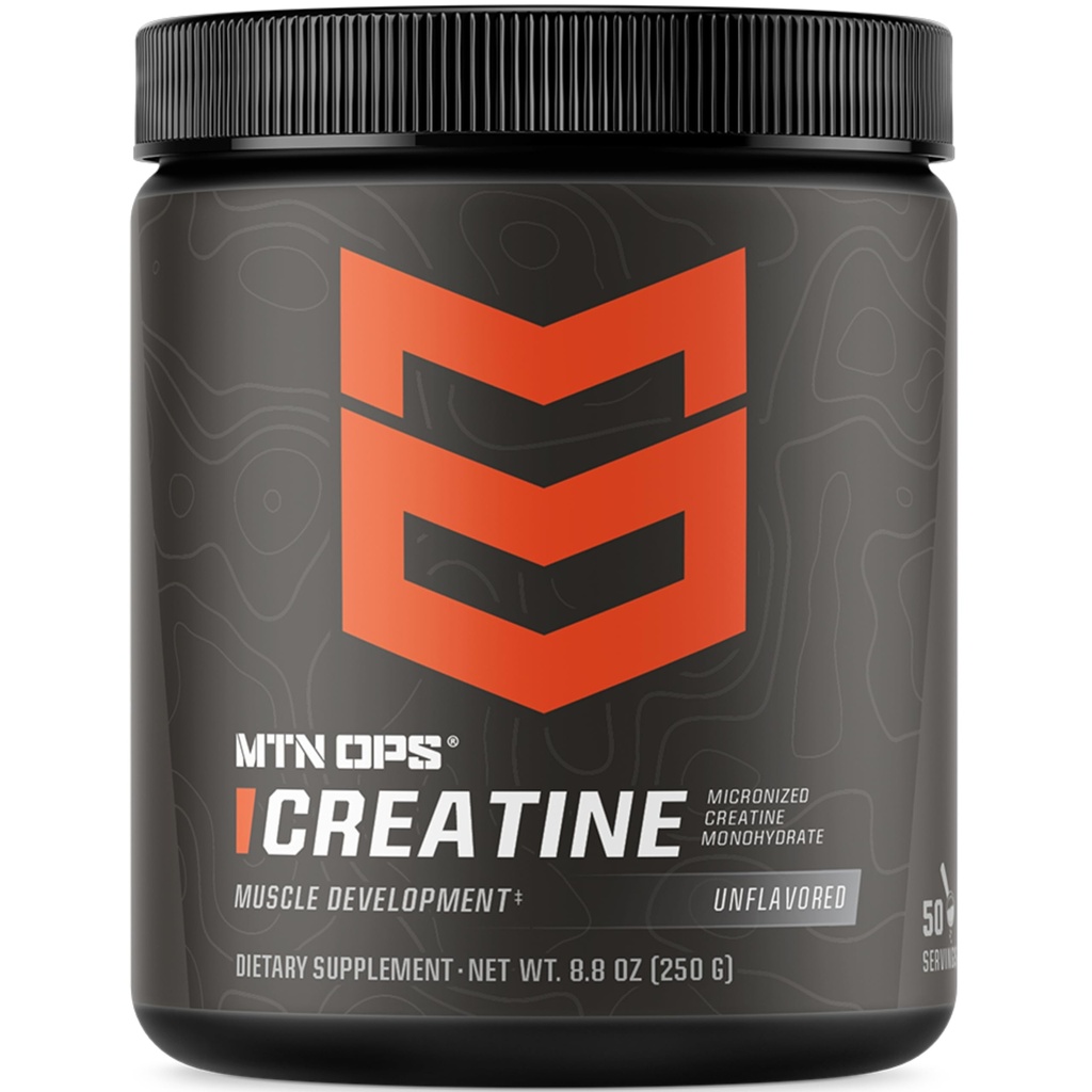 MTN OPS Micronized Creatine Monohydrate Powder – Unflaved 5 g per Serving, 50 Services – Καθαρή Creatine for Mus Recovery & Strength Training
