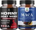 Bundle of Horny Goat Weed with Black Maca Root, Tongkat Ali, Saw Palmetto & Panax Ginseng Extract for Stamina & Energy and Black Maca Root with Siberian Ginseng Ashwagandha - Συμπλήρωμα ευεξίας ανδρών