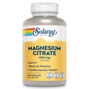 SOLARAY Magnesium Citrate 400mg - Συμπλήρωμα μαγνησίου - Υγεία των οστών, μυών, χαλάρωσης και καρδιακής υγείας Υποστήριξη - Ενισχυμένη απορρόφηση, Vegan, Χωρίς γλουτένη, 60-ημέρα εγγύηση, 60 εξυπηρετούν, 180 VegCaps