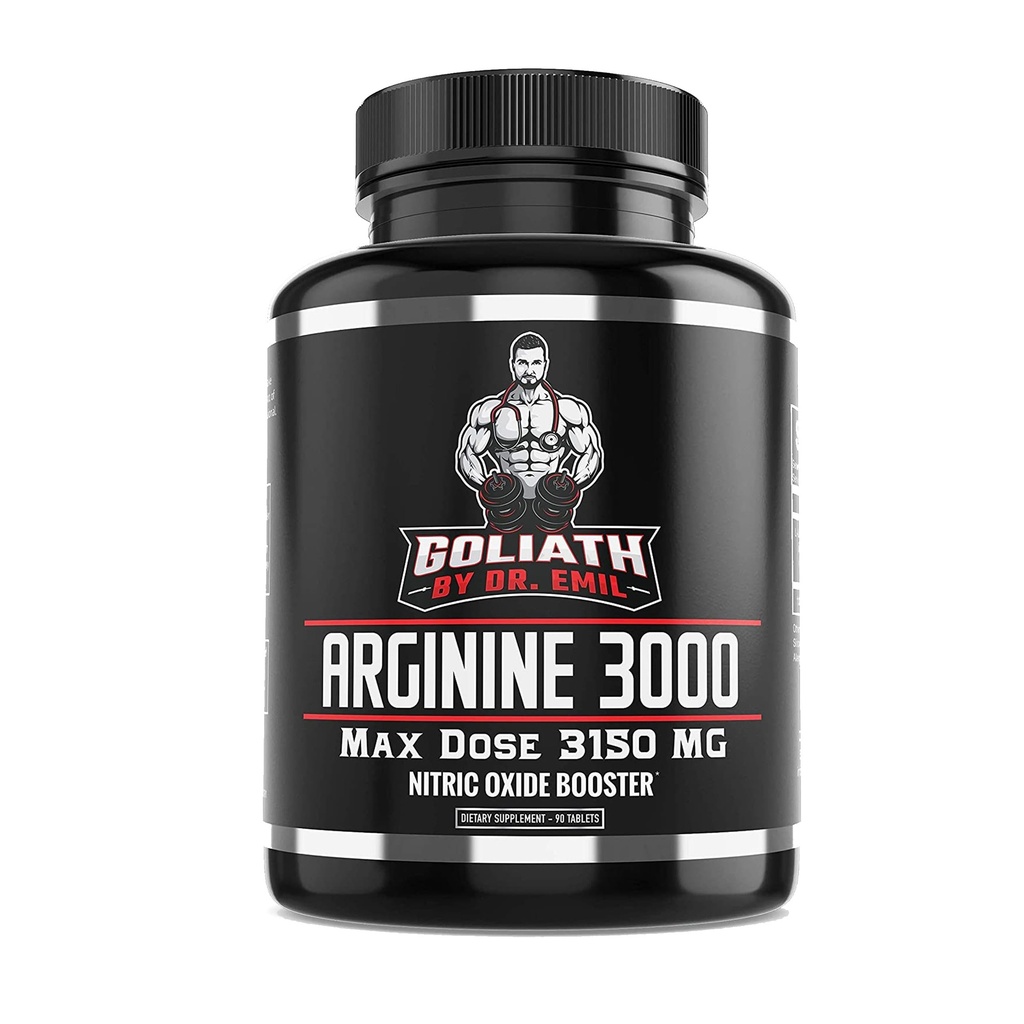 Dr. Emil - L Arginine (3150mg) Υψηλότερη Δόση Καψακίου - Συμπλήρωμα Νιτρικού Οξειδίου για Αγγειότητα, Αντοχή και Καρδιά Υγεία (AAKG και HCL) - 90 Δισκία