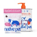 Native Pet Omega Skin and Coat Chews for Dogs (60 Air-Dried Chews) & Omega Oil for Dogs (16 Oz.) - Omega 3 Fish Oil Bundle Promotes Healthy Skin, Shiny Coat, & Strong Joints