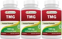 Best Naturals TMG Trimethylglycine (as Betaine Anhydrous) 1000 mg Serving - 120 Capsules - Healthy Homocysteine Levels & Methylation Support (120 Count (Pack of 3))