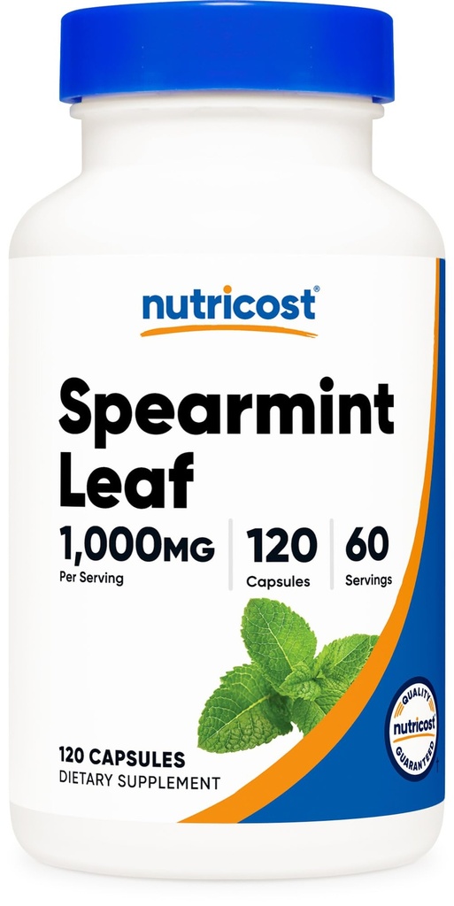 Nutricost Spearmint Leaf (1000mg) 120 Capsules - Spearmint Supplement, GMO-Free, Gluten-Free, 60 Servings