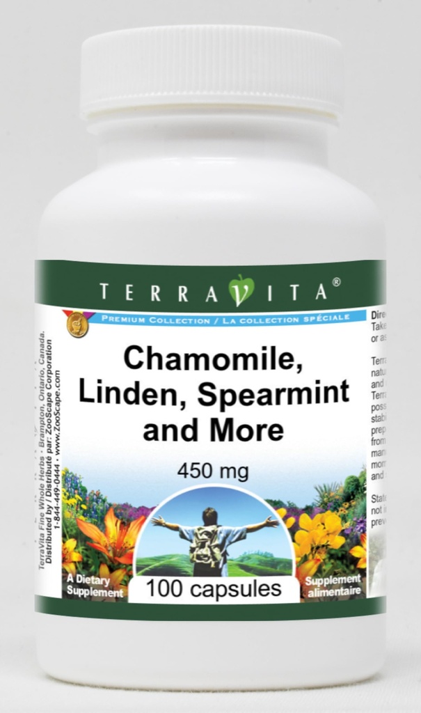 Chamomile, Linden, Spearmint and More - 450 mg (100 Capsules, ZIN: 511909) - 3 Pack