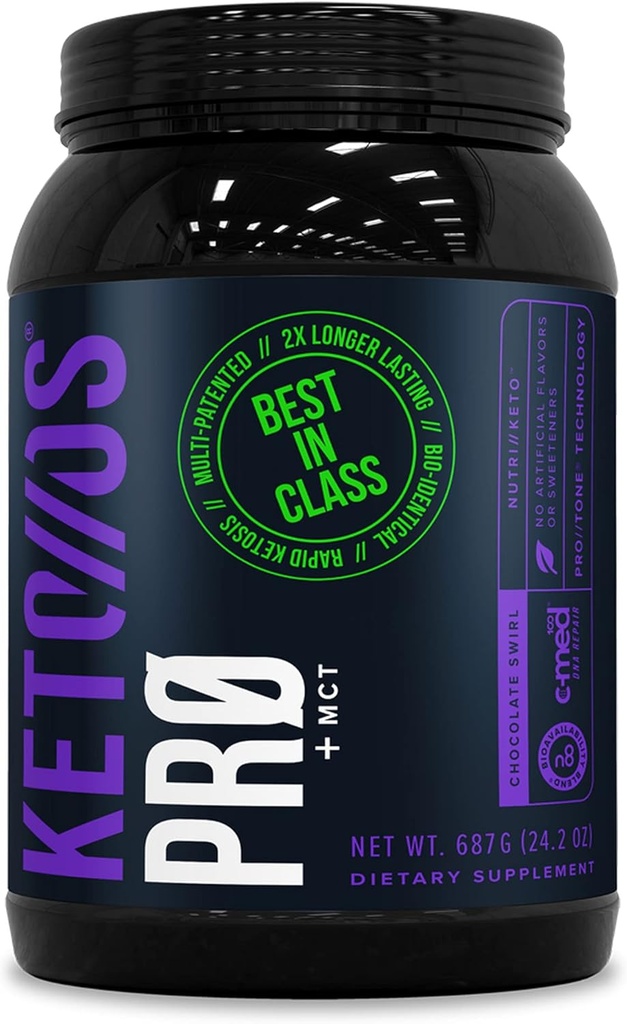Pruvit Keto//OS Pro Chocolate Swirl + MCT Ketones - Keto//OS Pro Supplement for Energy Boost, Better Digestion and Helps Combating The Aging Process - 30 Serving