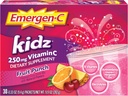 Emergen-C Kids 250mg Παιδική σκόνη βιταμίνης C, χωρίς καφεΐνη, ανοσοποιητική υποστήριξη μείγμα ποτών, Fruit Punch Flavor - 30 Count/1 Μήνας προσφοράς