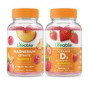 Lifeable Magnesium 85mg + Vitamin D 10000 IU, Gummies Bundle - Great Tasting, Vitamin Supplement, Gluten Free, GMO Free, Chewable Gummy