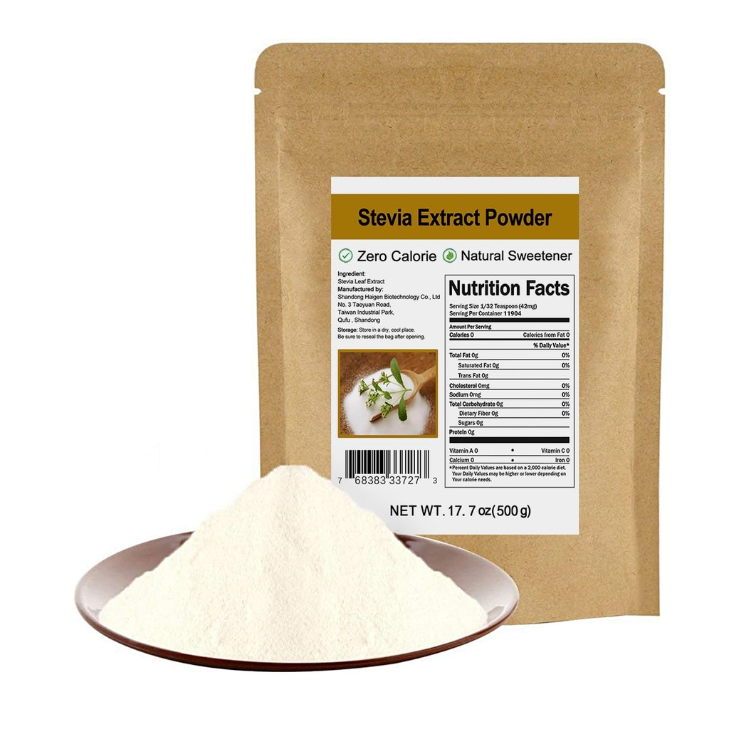 Pure Stevia Extract Powder without Erythritol 17.7oz(500g) - Highly Concentrated Stevia Powder Sweetener, Zero Calorie, No Artificial, Natural Sugar Alternative