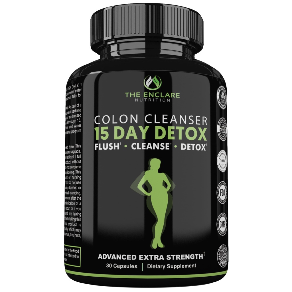 THE ENCLARE NUTRITION Colon Cleanse 15 Ημέρα Kut Cleanse Χάπια - Colon Cleanser για γυναίκες & άνδρες - Psyllium Probiotic Laxatives για δυσκοιλιότητα, Bloating Relief, Detox Καθαρίστε την απώλεια βάρους Υποστήριξη (1)