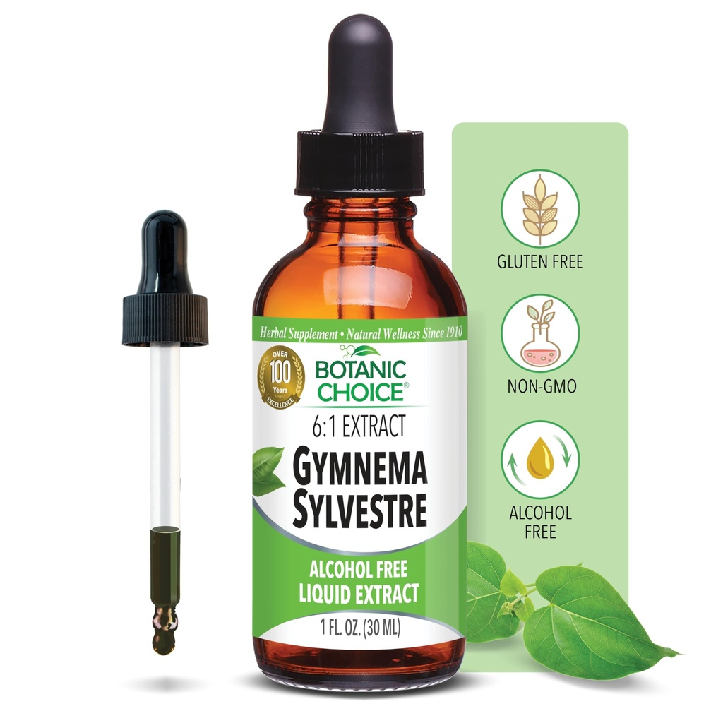 εκχύλισμα Gymnema Sylvestre-Liquid, Χωρίς αλκοόλη, Χωρίς γλουτένη, Μη ΓΤΟ, Σταγονόμετρο, Μπουκάλι- 1 oz