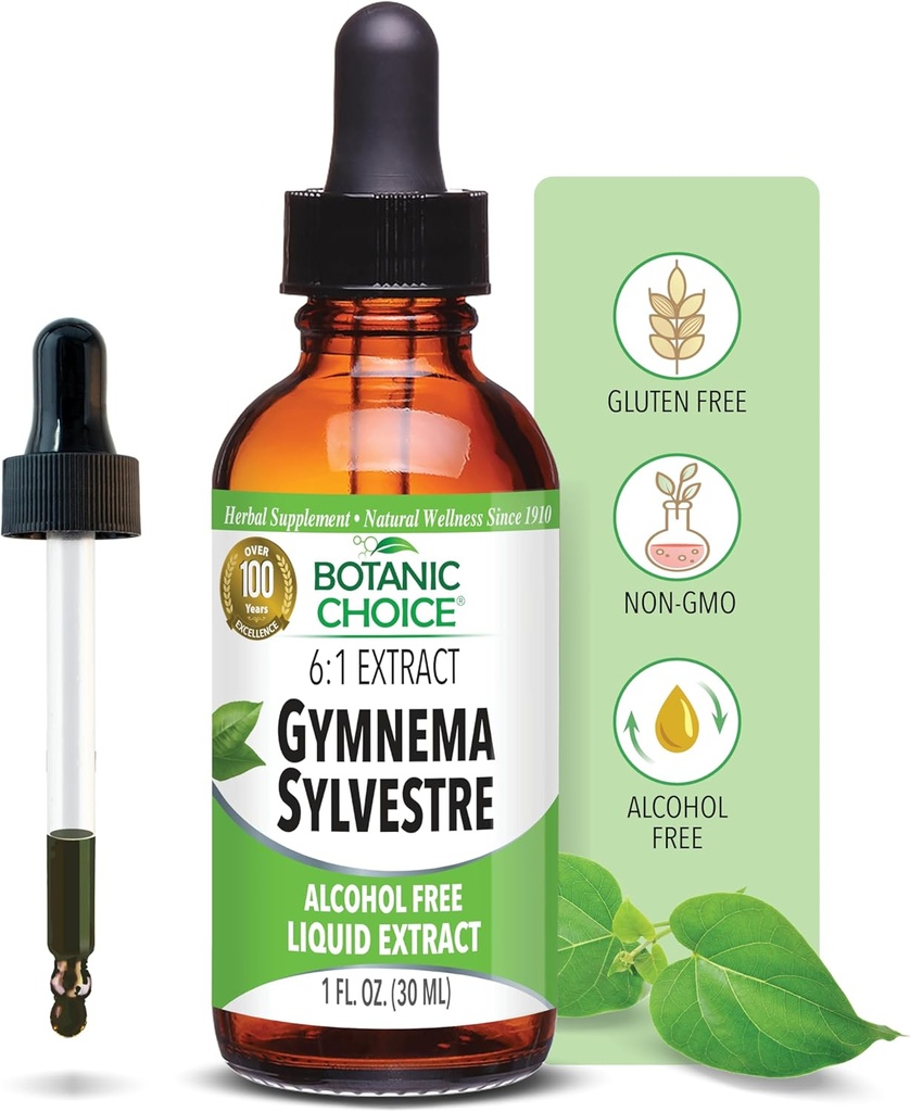 Gymnema Sylvestre-Liquid Extract, Alcohol Free, Gluten Free, Non-GMO, Dropper, Bottle- 1 oz