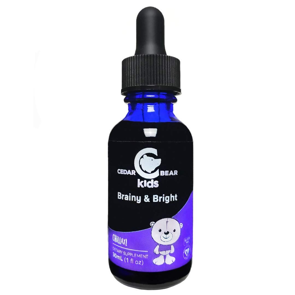 Cedar Bear Brainy & Bright for Kids - Υποστηρίζει ηρεμία και ψυχική εστίαση 1 FL Oz
