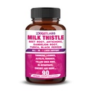 All-in-1 Highest Potency Milk Thistle NAC BeetRoot Artichoke Dandelion Root - Υποστήριξη για την υγεία του ήπατος, Cleanse Detox & Repair, Antioxidant, Plus TUDCA Choline and Ginger - 90 Vegan Κάψουλες