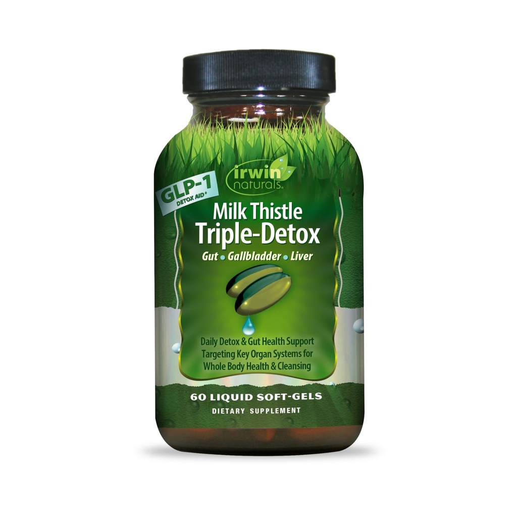 Irwin Naturals Milk Thittle Triple-Detox — Προηγμένη υποστήριξη ήπατος & Detox, 60 υγρά Softgels