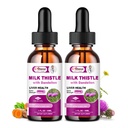 Liquid 2 Pack, 600mg Milk Thistle 80% Silymarin Extract & 250mg Dandelion Root Extract, Liver Cleanse Detox & Repair Faty Liver Formula, Vegan, Μη ΓΤΟ και Όλα-Φυσικά