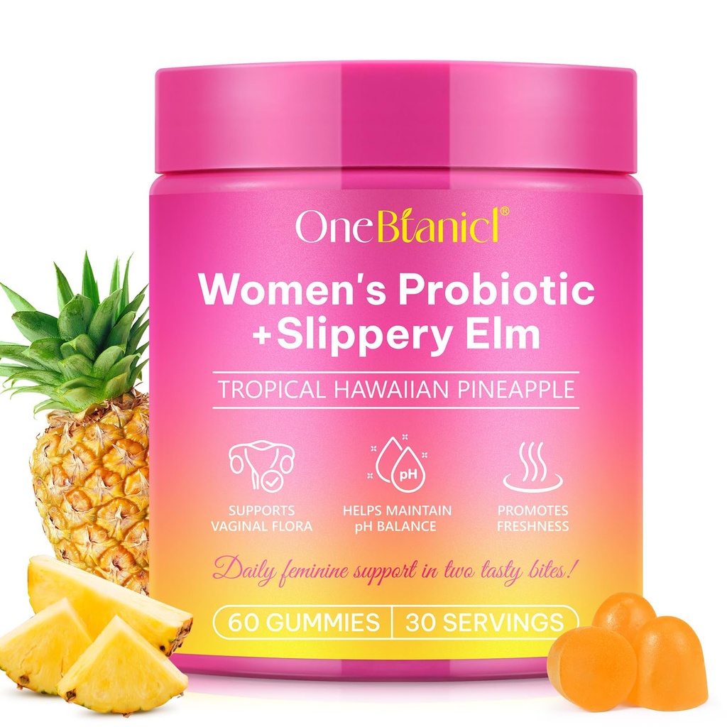 Γυναικεία προβιοτικά Gummies,Vaginal Women Probiotic,Feminine Balance pH Gummies for Healthy Odor, Inprove Immune, Υποστήριξη Κολπική Υγεία, με Slippery Elm (60 Gummies)