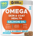 Ωμέγα 3 Fish Oil for Dogs (180 Ct) - Μασά δέρματος & παλτό - ξηρή & φαγούρα ανακούφιση του δέρματος + Αλλεργία Υποστήριξη - γυαλιστερό παλτό - EPA&DHA Λιπαρά οξέα - Φυσικό σολομό Μασούρες προωθεί την καρδιά, τον χίπ & κοινή υποστήριξη
